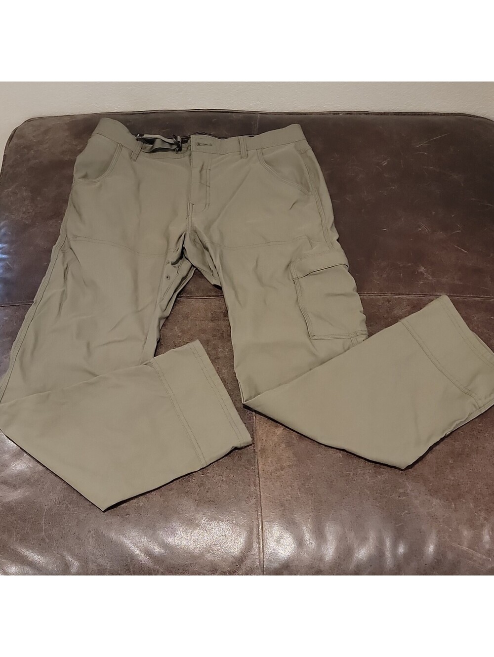 prAna Breathe Pants Mens 32x32 Relaxed Fit Green Cargo Hiking Travel  341
